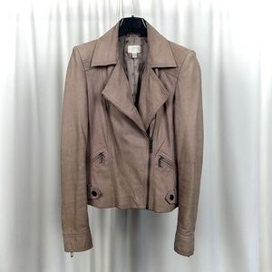 Vintage 2000's Esprit Paradiso Soft Grey Mauve Suede Leather Biker Jacket XS/S